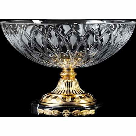 Fine Art Handcrafted Lighting Mariner Luxury 11" Tall Crystal Vase Antique Gold Plated