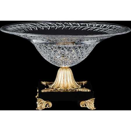 Fine Art Handcrafted Lighting Mariner Luxury 12" Tall Crystal Vase Antique Gold Plated