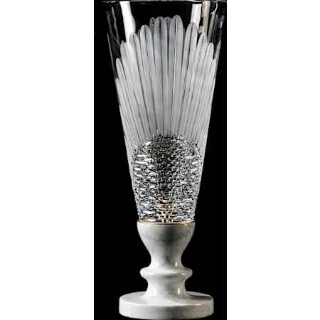 Fine Art Handcrafted Lighting Mariner Luxury 22" Tall Crystal Vase Antique Gold Plated