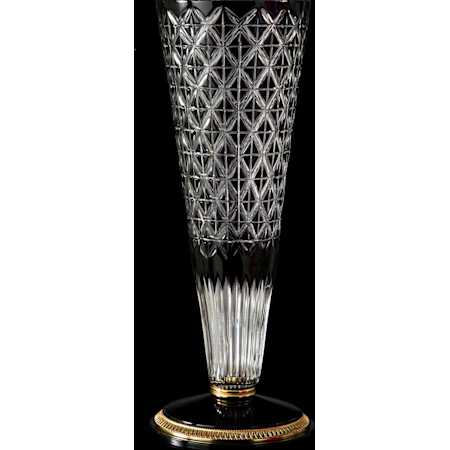 Fine Art Handcrafted Lighting Mariner Luxury 19" Tall Crystal Vase Antique Gold Plated