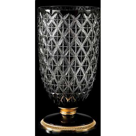 Fine Art Handcrafted Lighting Mariner Luxury 15" Tall Crystal Vase Antique Gold Plated