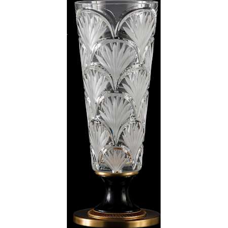 Fine Art Handcrafted Lighting Mariner Luxury 15" Tall Crystal Vase Antique Gold Plated