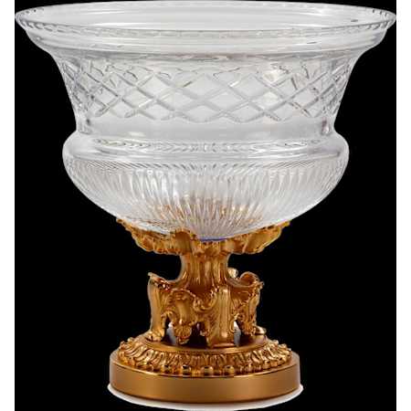 Fine Art Handcrafted Lighting Mariner Luxury 13" Tall Crystal Vase Antique Gold Plated