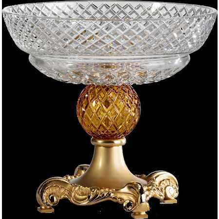 Fine Art Handcrafted Lighting Mariner Luxury 15" Tall Crystal Vase Antique Gold Plated