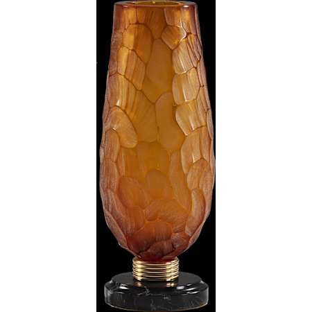 Fine Art Handcrafted Lighting Mariner Luxury 18" Tall Crystal Vase Antique Gold Plated