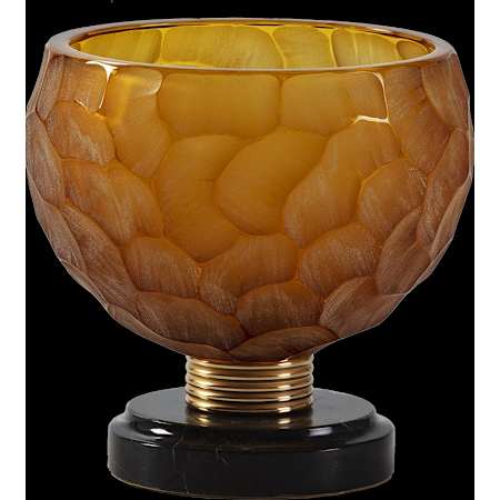 Fine Art Handcrafted Lighting Mariner Luxury 9" Tall Crystal Vase Antique Gold Plated