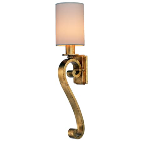 Fine Art Handcrafted Lighting Portobello Road Single-Light Wall Sconce with Hand-Tailored Silk Shade Gold Leaf