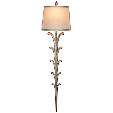 Fine Art Handcrafted Lighting Portobello Road Single-Light Wall Sconce with Hand-Tailored Silk Shade Silver Leaf