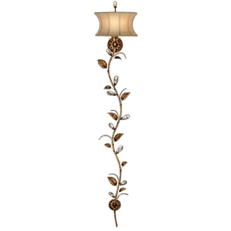 Fine Art Handcrafted Lighting A Midsummer Night's Dream Single-Light Wall Sconce with Linen Shade and Crystal Accents Moonlit Patina