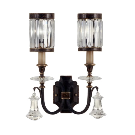 Fine Art Handcrafted Lighting Eaton Place Two-Light Wall Sconce with Channel-Set Crystal Diffuser and Crystal Accents Rustic Iron