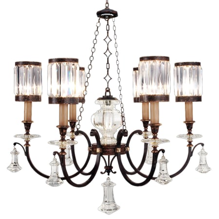 Fine Art Handcrafted Lighting Eaton Place Six-Light Single-Tier Chandelier with Channel-Set Crystal Diffusers and Crystal Accents Rustic Iron