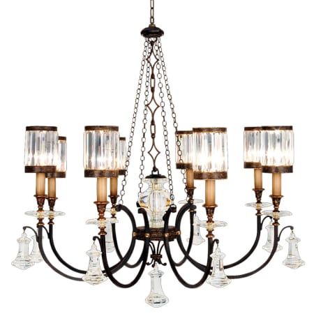 Fine Art Handcrafted Lighting Eaton Place Eight-Light Single-Tier Chandelier with Channel-Set Crystal Diffusers and Crystal Accents Rustic Iron