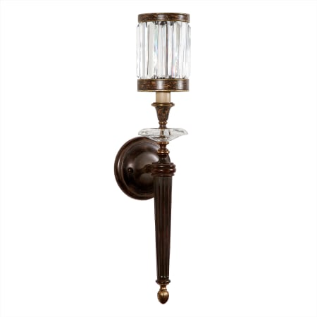 Fine Art Handcrafted Lighting Eaton Place Single-Light Wall Sconce with Channel-Set Crystal Diffuser and Crystal Accents Rustic Iron