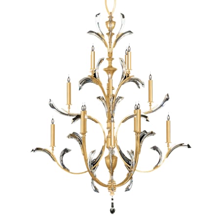 Fine Art Handcrafted Lighting Beveled Arcs 16 Light 56" Wide Crystal Chandelier Gold Leaf