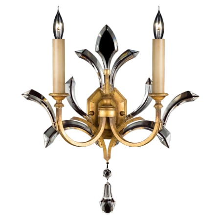 Fine Art Handcrafted Lighting Beveled Arcs Gold Two-Light Beveled Crystal Wall Sconce Gold Leaf