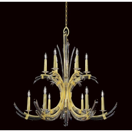 Fine Art Handcrafted Lighting Trevi 12 Light 42" Wide Crystal Abstract Chandelier Bronze