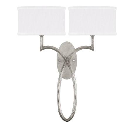 Fine Art Handcrafted Lighting Allegretto 2 Light 21" Tall Wall Sconce Silver Leaf / White