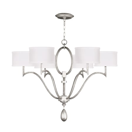 Fine Art Handcrafted Lighting Allegretto 6 Light 39" Wide Chandelier Silver Leaf / White