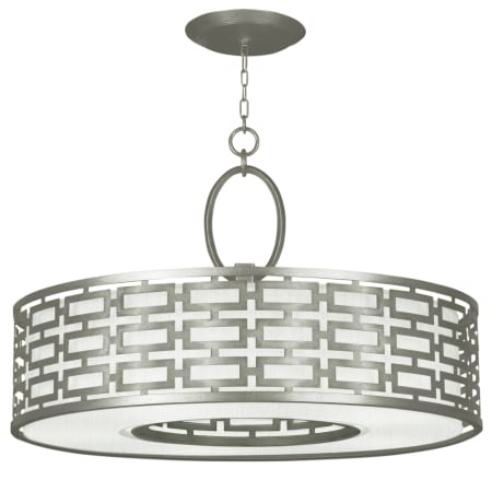 Fine Art Handcrafted Lighting Allegretto 5 Light 40" Wide Drum Chandelier Silver Leaf / White