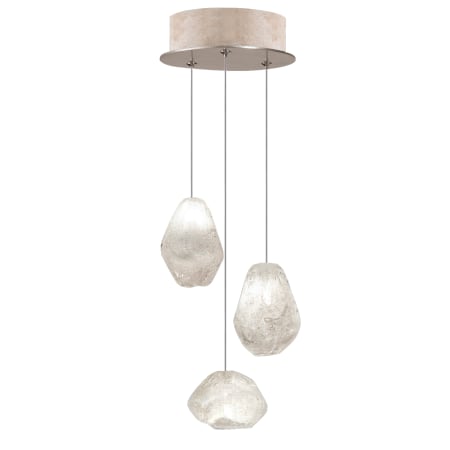 Fine Art Handcrafted Lighting Natural Inspirations 3 Light 9" Wide LED Crystal Multi Light Pendant Gold Tone Silver Leaf