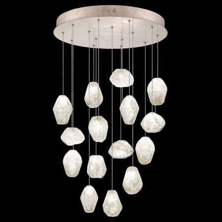 Fine Art Handcrafted Lighting Natural Inspirations 15 Light 21" Wide LED Crystal Multi Light Pendant Gold Tone Silver Leaf