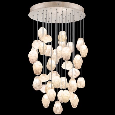Fine Art Handcrafted Lighting Natural Inspirations 36 Light 34" Wide LED Crystal Multi Light Pendant Gold Tone Silver Leaf
