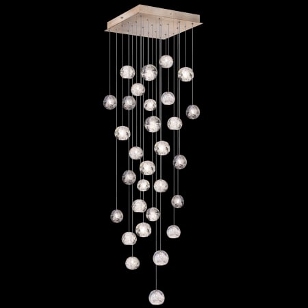 Fine Art Handcrafted Lighting Natural Inspirations 30 Light 30" Wide LED Crystal Multi Light Pendant Gold Tone Silver Leaf