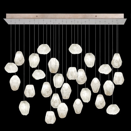 Fine Art Handcrafted Lighting Natural Inspirations 28 Light 54" Wide LED Crystal Multi Light Pendant Gold Tone Silver Leaf