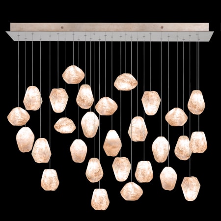 Fine Art Handcrafted Lighting Natural Inspirations 28 Light 54" Wide LED Crystal Multi Light Pendant Gold Tone Silver Leaf