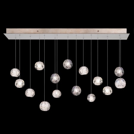 Fine Art Handcrafted Lighting Natural Inspirations 15 Light 48" Wide LED Crystal Multi Light Pendant Gold Tone Silver Leaf
