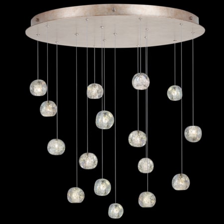 Fine Art Handcrafted Lighting Natural Inspirations 16 Light 32" Wide LED Crystal Multi Light Pendant Gold Tone Silver Leaf