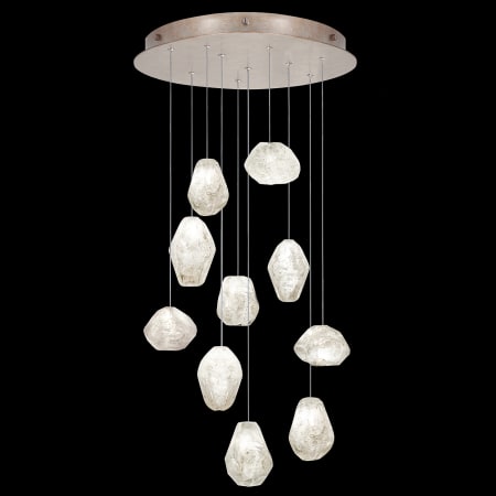 Fine Art Handcrafted Lighting Natural Inspirations 10 Light 22" Wide LED Crystal Multi Light Pendant Gold Tone Silver Leaf