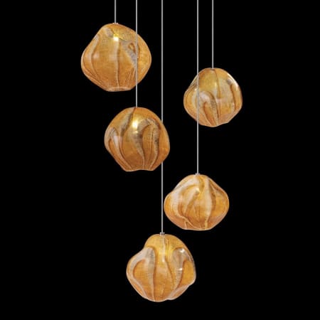 Fine Art Handcrafted Lighting Vesta 5 Light 12" Wide LED Abstract Multi Light Pendant Gold