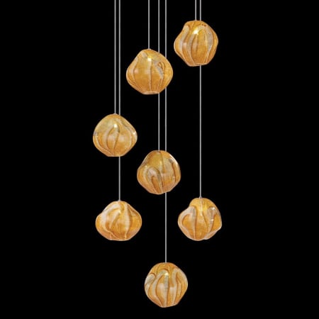 Fine Art Handcrafted Lighting Vesta 7 Light 14" Wide LED Abstract Multi Light Pendant Gold