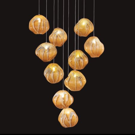 Fine Art Handcrafted Lighting Vesta 10 Light 22" Wide LED Abstract Multi Light Pendant Gold