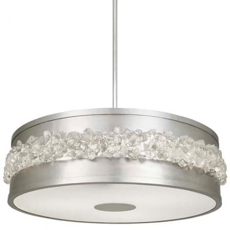 Fine Art Handcrafted Lighting Arctic Halo 3 Light 9" High Crystal Drum Chandelier Silver