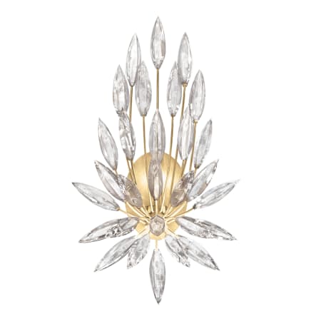 Fine Art Handcrafted Lighting Lily Buds Single Light 22" Tall Wall Sconce Gold Toned Silver Leaf