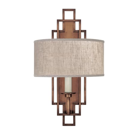 Fine Art Handcrafted Lighting Cienfuegos Single Light 22" High Wall Sconce with Fabric Shade Antique Bronze