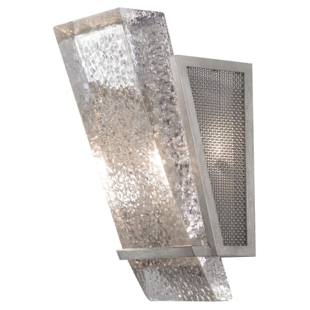 Fine Art Handcrafted Lighting Crownstone Single Light 13" Tall Wall Sconce with Metal Mesh Shade Silver Leaf