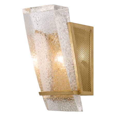 Fine Art Handcrafted Lighting Crownstone Single Light 13" Tall Wall Sconce with Metal Mesh Shade Gold Toned Silver Leaf