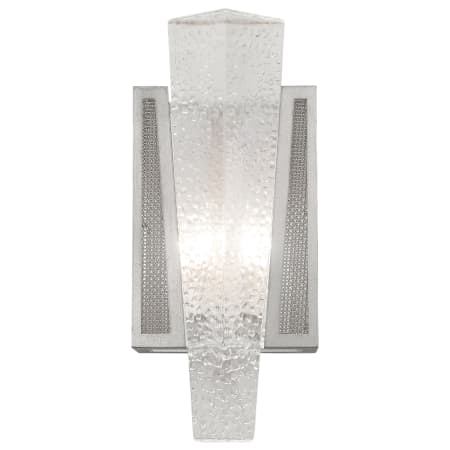 Fine Art Handcrafted Lighting Crownstone Single Light 15" Tall Wall Sconce with Metal Mesh Shade Silver Leaf