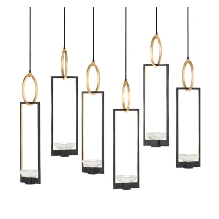 Fine Art Handcrafted Lighting Delphi 48" Wide LED Multi Light Pendant Black