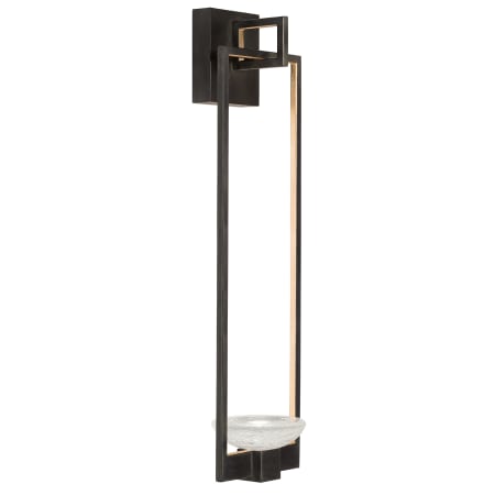 Fine Art Handcrafted Lighting Delphi Single Light 27" Tall LED Wall Sconce Hand Rubbed Black Iron / Gold Leaf