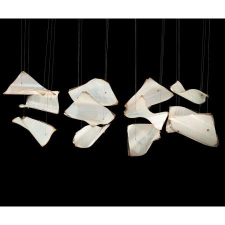 Fine Art Handcrafted Lighting Elevate 6 Light 50" Wide LED Abstract Multi Light Pendant Gold Leaf