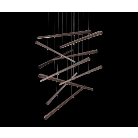 Fine Art Handcrafted Lighting Elevate 3 Light 23" Wide LED Abstract Multi Light Pendant Gold Leaf