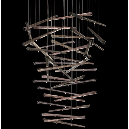 Fine Art Handcrafted Lighting Elevate 8 Light 34" Wide LED Abstract Multi Light Pendant Gold Leaf