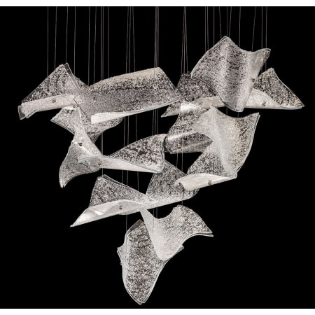 Fine Art Handcrafted Lighting Elevate 8 Light 38" Wide LED Abstract Multi Light Pendant Gold Leaf