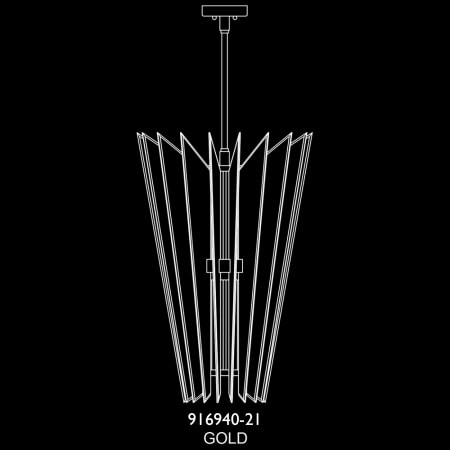 Fine Art Handcrafted Lighting Newton 24" Wide LED Crystal Chandelier Gold Leaf