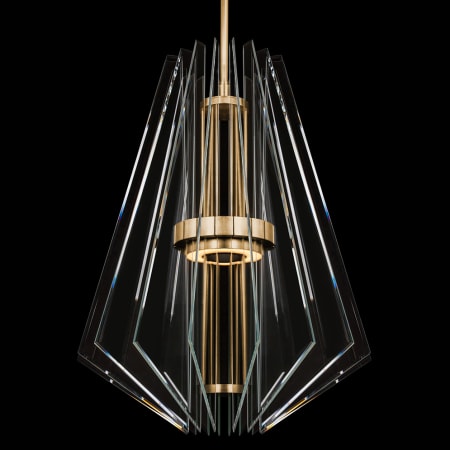 Fine Art Handcrafted Lighting Newton 28" Wide LED Crystal Chandelier Gold Leaf