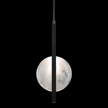 Fine Art Handcrafted Lighting Selene 2 Light 11" Wide LED Pendant Black / White Glass
